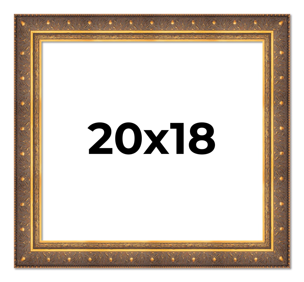 Museum Gold Picture Frame - UV Acrylic, Backing Board, Hanging Hardware Included